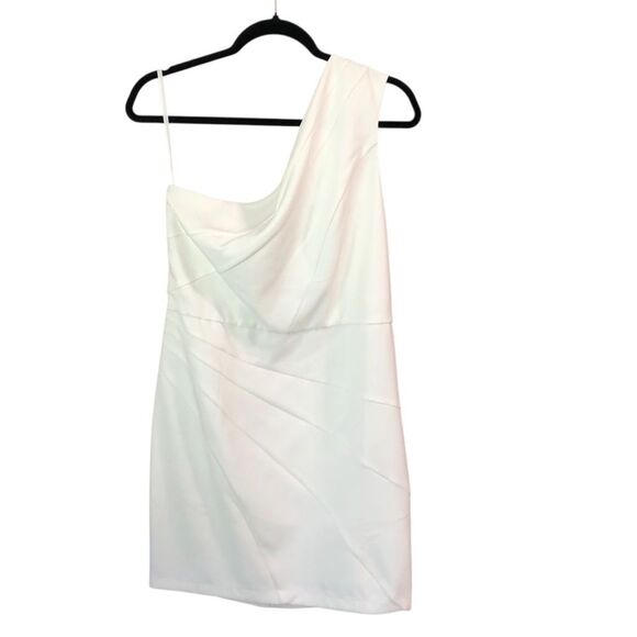 NWT Michael Costello x REVOLVE Ava Mini Dress Ivory White One Shoulder - Picture 2 of 7